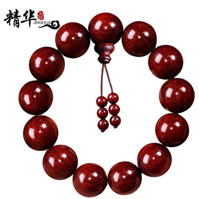 

The essence of high-density smooth lines lobular red sandalwood Buddha beads high oil old material lobular red sandalwood hand string men and women couples bracelet pearl literati Epiphany 15mm essence section