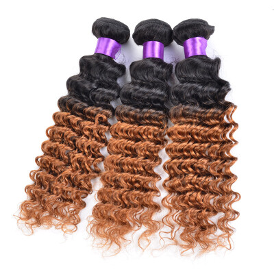 

Ombre Brazilian Deep Wave Hair 2 Bundles Brazilian Deep Curly Virgin Hair Shining Star Brazilian Blonde Curly Hair Extensions