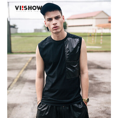 

Вэй Xiu viishow жилет мужское покрытие сшивание хлопок мужчин широкий плеча спорта жилет талии волны BC15341721 черный XL