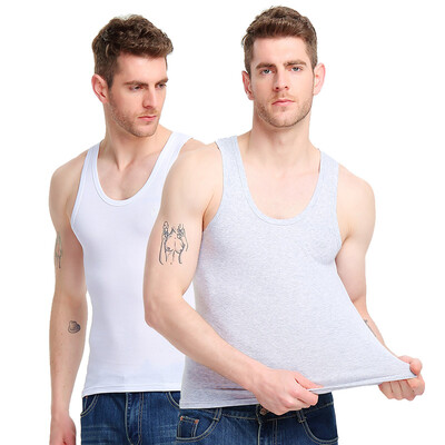 

Bosideng Men&39s Vest 2-Packed Men&39s Sports Cotton Vest Stretch Slim Sleeveless Men&39s Underwear White Gray -L
