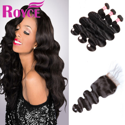 

Malaysian Human Hair Body Wave 3Bundles with Lace Closure Unprocessed Malaysian Body Wave Hair Extensions Bundles with Closure