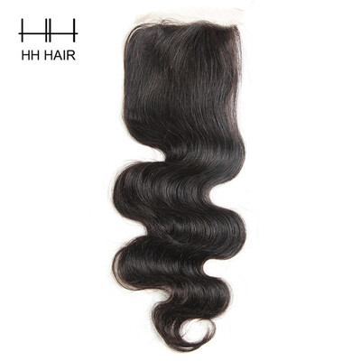 

HHHair Brazilian Body Wave Closure Free Part Lace Closure 4x4 Human Hair Closure Fast Shipping