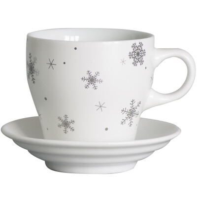 

【Jingdong Supermarket】 Gui Bao Mug Cup Snowflake Series with a dish Creative Simple Coffee Cup Couple Cup Office Milk Cup - No Light