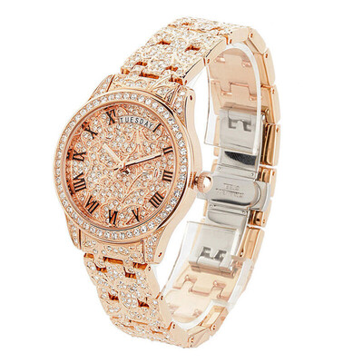

Womens Watch Glaring Quartz Watch With A Steel Watchband
