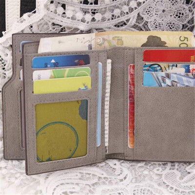 

MyMei Women Mini Grind Magic Bifold Leather Fashion Vintage Wallet Card Holder Purse