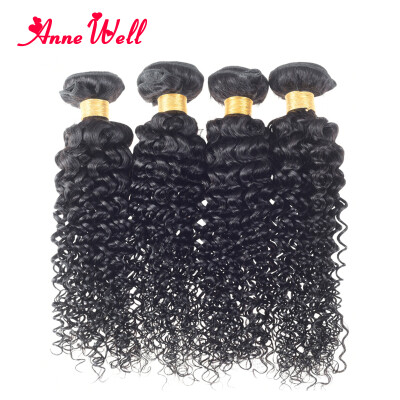 

100% Unprocessed Brazilian Curly Virgin Hair 4 Bundles Brazilian Kinky Curly Weave Human Hair Extensions Weft Natural Color 1B