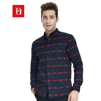 

BAOLUOFADI Men's Long Sleeve Shirt Business Plaid Slim Shirt