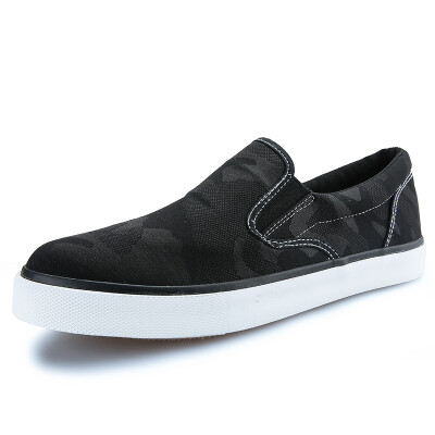 

Yi Di (YIDI) men's shoes fashion sports men's casual shoes low sets of sleeves camouflage canvas shoes D8083 black 42