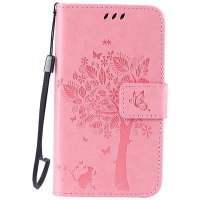 

Pink Tree Design PU кожа флип крышку кошелек карты держатель чехол для LG K4