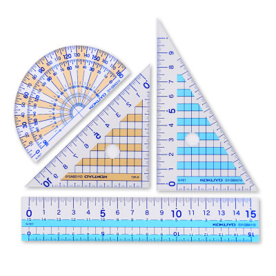 

KOKUYO) Japanese imports of students with a ruler ruler / triangular ruler / protractor / blue GY-GBA501