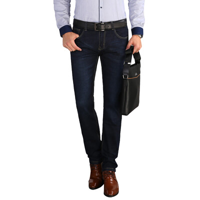 

Marilyn (Marland) Stretch Comfort Slim Jeans Men's Business Straight Long Pants Youth Casual Feet Pants Black 32 H06