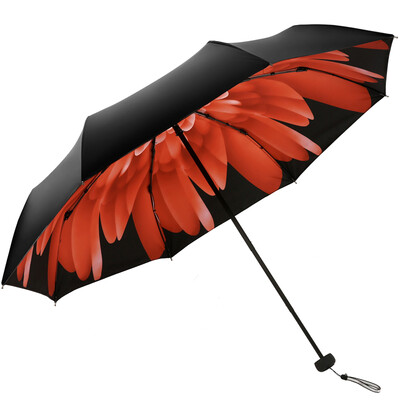 

Paradise Umbrella UPF50 double layer full blackout hit black plastic tri-fold sun umbrella umbrella 31820E red