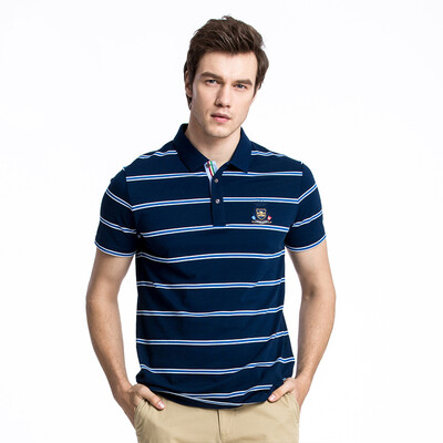 

Camel (CAMEL) men's fashion lapel stripes POLO business casual short-sleeved T-shirt X7B265203 green XXL
