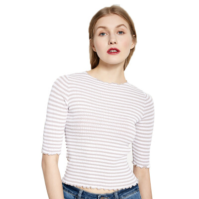 

UR Women&39s elegant Slim was thin round collar wild warm knit T-shirt WE40R9BN2000 blue S