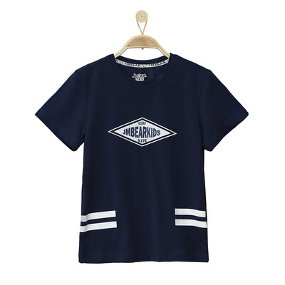 

Jamie Bear JMBEAR T - Shirt Men 's Tongling Round Fashion Simple Print T - Shirt 882511110 Purple Blue 160