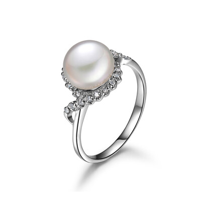 

Jingrun Pearl прорастание 7-8mmS925 серебряное инкрустированное пресноводное жемчужное кольцо на 15-м