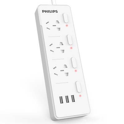 

Philips (PHILIPS) SPS2413K / 93 3-port USB + 4-bit 1.8 m socket smart charge protection / plug-in plug-in board / wiring board / drag board
