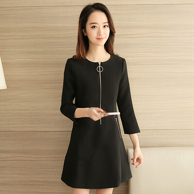 

VIVAHEART Korean casual fashion Slim sleeves in the long paragraph dress female VWQZ172237 black