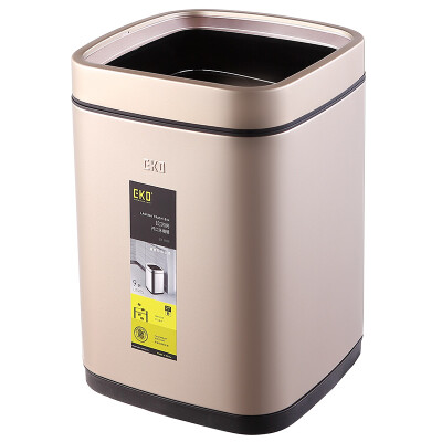 

EKO trash cans household stainless steel double non-covered trash cans European square garbage basket 9088CG champagne gold 9L