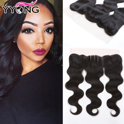 

Grade 8A Indian Virgin Hair Ear To Ear Lace Frontal 13X4 Free/Middle/3 Part Body Wave Indian Full Frontal Closure Bleached Knots