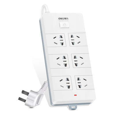 

Эффективный (дели) 18220 USB смарт-зарядка (5V2.1A) 2 1,8 м битового шаблон отверстий Мастера управление переключателем гнездо / штекер строка / патч-панель