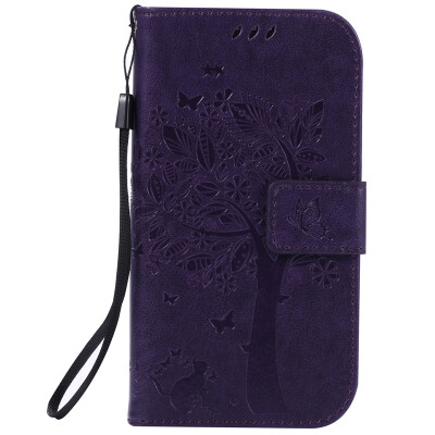 

Purple Tree Design PU Leather Flip Cover Wallet Card Holder Case for SAMSUNG S4