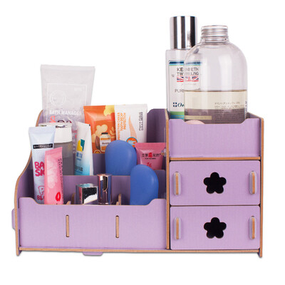 

Edeo EDO drawer wooden desktop storage box cosmetic storage box TH5073 purple