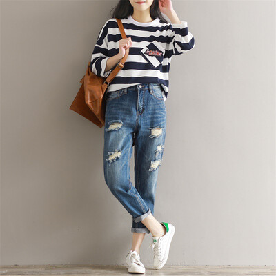 

CITYPLUS Arts&Culture Women&39s High Waist Harlan Pants Casual Pants Loose Cave Pants Nine Points Beggar Pants CWKN172352 Blue