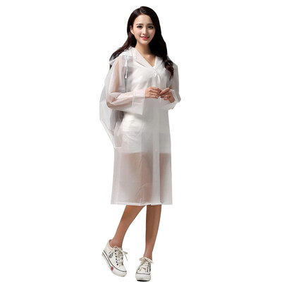 

Tattoo (TUYUE) translucent scrub adult raincoat pants men's long hat with a non-disposable raincoat white