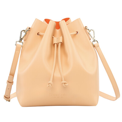 

Samsonite Womens Bag Shoulder Messenger Bag Fashion PU Leather Drawstring Drawstring Bucket Bag BK813004 Camel Bucket Bag