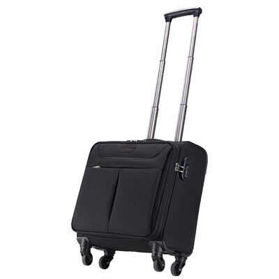 

【Jingdong Supermarket】 Surelaptop business computer luggage box universal box landing box wear-resistant trolley case soft box suitcase 17 inches 9705-17 black