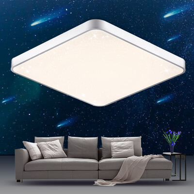 

First sdhouseware LED Ceiling Light Starry Living Room Lamp Crystal Light Rectangle Modern Simple Atmosphere Lighting Fixture Galaxy Square 52 52cm Tricolor Temperature