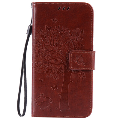 

Brown Tree Design Кожа PU флип крышки Кошелек Карты Держатель чехол для HUAWEI Y625