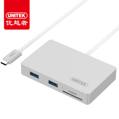 

(UNITEK) Тип-C на USB3.0 сплиттер TF / SD-кард-ридер HUB-концентратор Apple Macbook компьютерный телефон OTG с док-станцией для зарядки Y-9319SL
