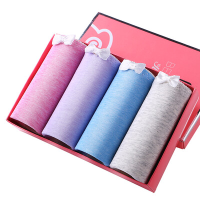 

Arctic cashmere trousers female bow lace edge color yarn women&39s underwear comfortable color cotton briefs 4 boxed M code 160 85