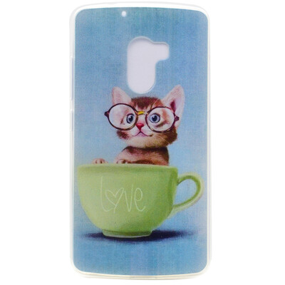 

Очки кота Pattern Мягкий тонкий ТПУ Резиновая крышка силиконовый гель чехол для Lenovo Vibe K4 Note/A7010