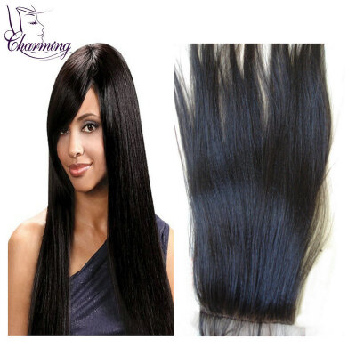 

Light Yaki Hair Closure Free Part Silk Base Closure Brazilian Hair 4x4 Virgin Lace Closure Bleached Knots Yaki Straight