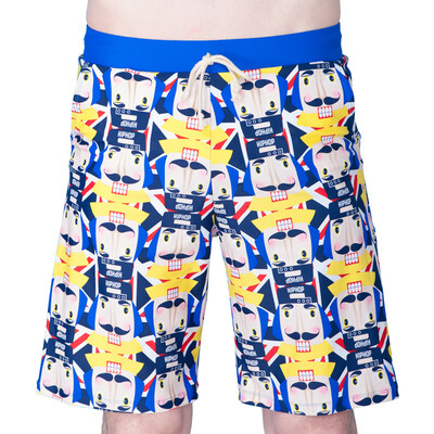 

QIHAI (QIHAI) beach pants men's swim trunks fashion handsome dry and wet dual-use comfortable soft five-point hot spring bathing suit 7827-3 blue color XL
