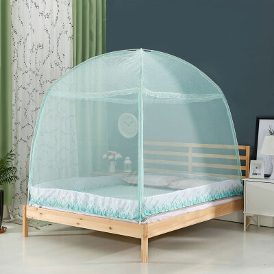 

Yingxin textile upgraded version of the three open lace lace yurt nets can be hung fan water blue 18 m bed