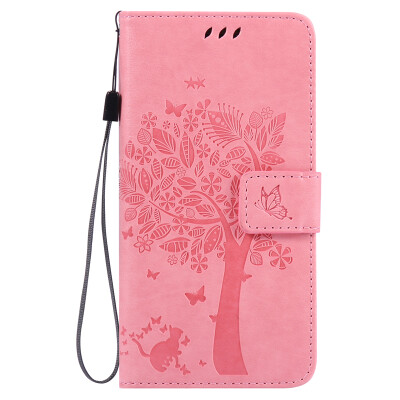 

Pink Tree Design PU Leather Flip Cover Wallet Card Holder Case for LG G5