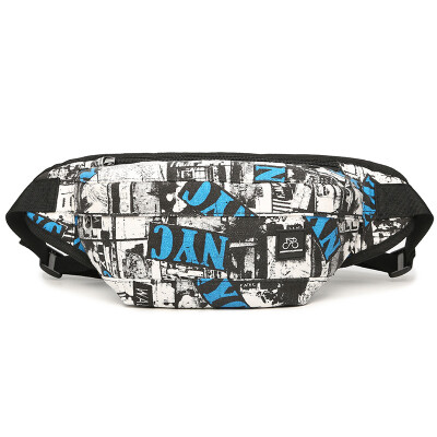 

【Jingdong Supermarket】 Landcase casual men bag luggage bag sports bag chest bag graffiti shoulder bag 108NYC blue