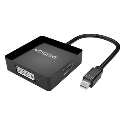 

QIC MFHDV4-BK Mini DP to HDMI VGA DVI three-in-one converter Mini Displayport adapter HD interface cable Apple Macbook access TV projector 4K HD