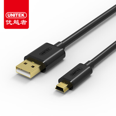 

(UNITEK) мини-USB-кабель для передачи данных t-port 0,5 м мобильный жесткий диск рекордер данных кабель камера плоский mp3 / 4 зарядная линия Y-C4002EBK