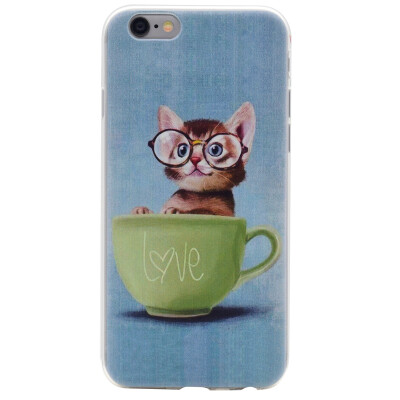 

Glasses cat Pattern Soft Thin TPU Rubber Silicone Gel Case Cover for IPHONE 6/6S