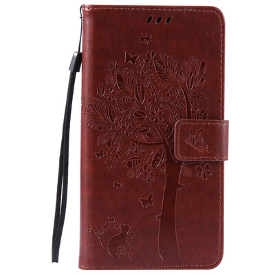 

Brown Tree Design PU Leather Flip Cover Wallet Card Holder Case for HUAWEI HONOR 4X