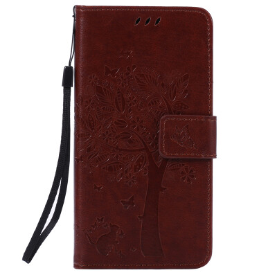 

Brown Tree Design PU Leather Flip Cover Wallet Card Holder Case for SONY Z3