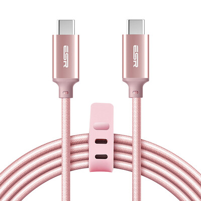 

(ESR) Тип-c к Type-c 2.0 Эндрюс мобильный телефон зарядная линия двойной Type-C линия передачи данных для общего пользования Apple MacBook / Huawei P10 и другие 2m розовое золото