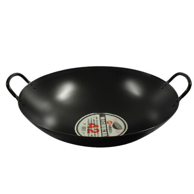 

Jingdong supermarket] pearl life wok 42cm Japanese into the ears of the wok no coated wrought iron to increase the cooking pot H-8989