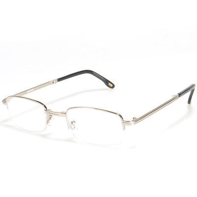 

Father LaoYeZi high-definition optical resin folding portable men&39s reading glasses metal half-frame old light aging glasses 7016 silver frame single light 150 degrees