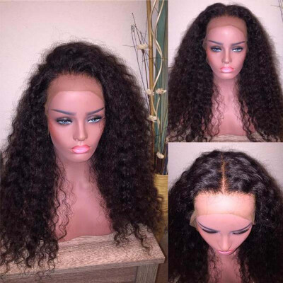 

Glueless lace front human hair curly wig with natural hairline brazilian human hair kinky curly wigs for black women